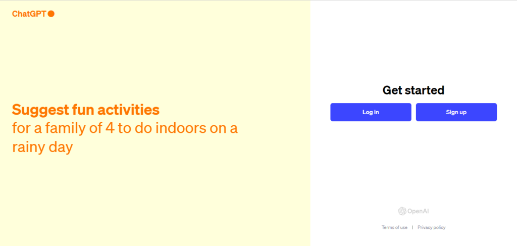 ChatGPT to write blog posts - Website front