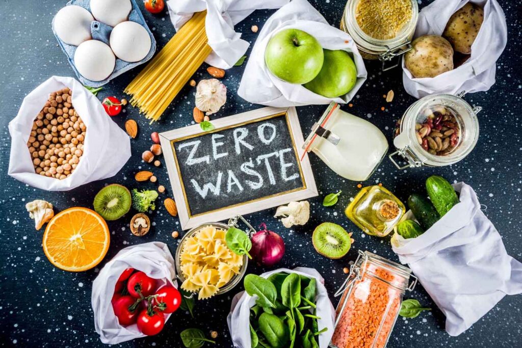 How to reduce your environmental impact at home - Zero waste shopping and sustanable lifestyle concept
